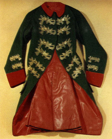 Uniform of an officer of the Life-guards Preobrazhensky Regiment. 1760s. 95x73. RT-11038