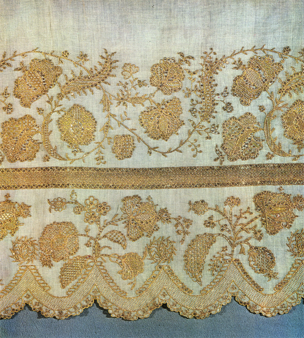 Veil  with lerge scallops along the border. First half, 19th century. 99x108. RT-6144