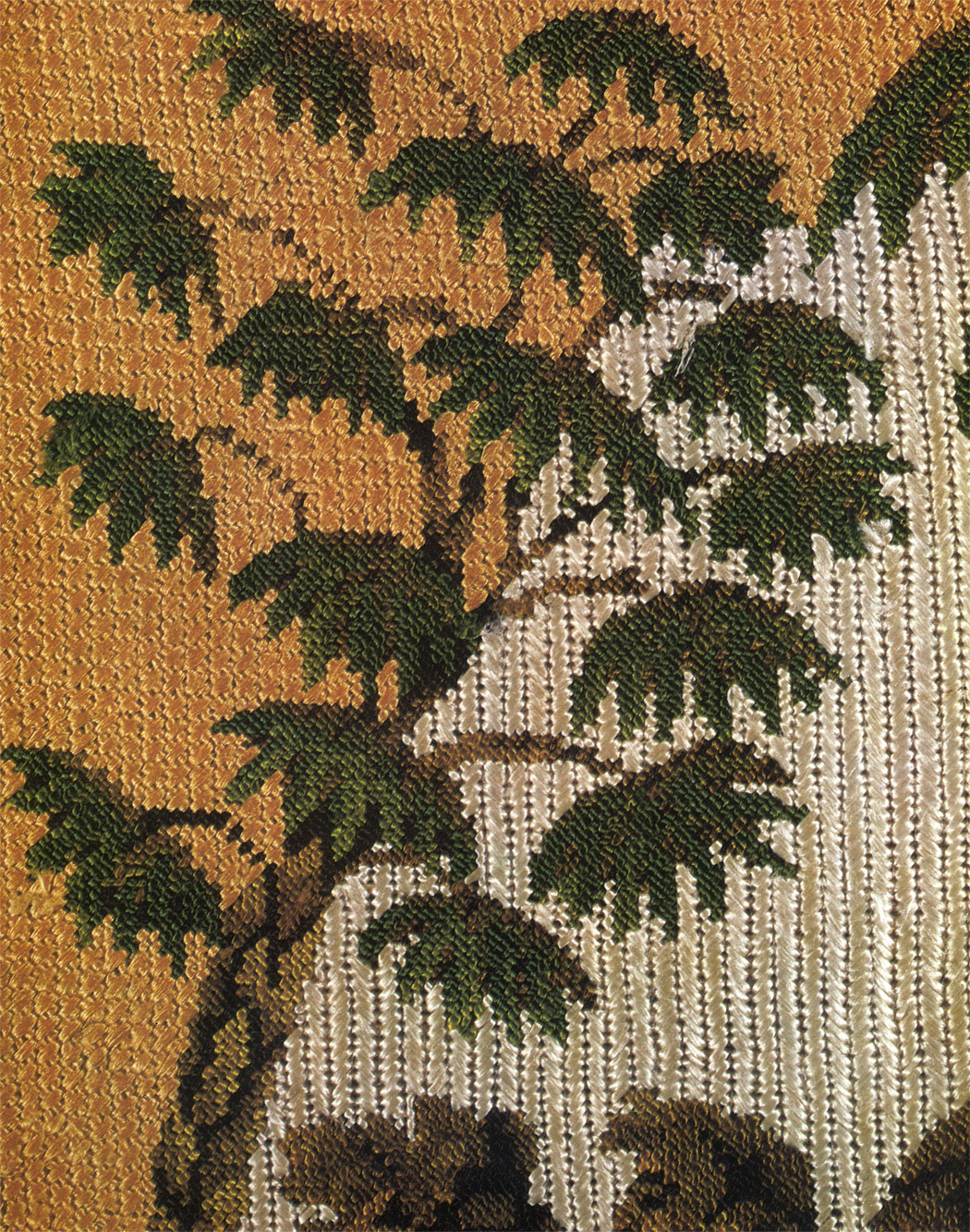 Embroidery in half-cross stitch, cross stitch