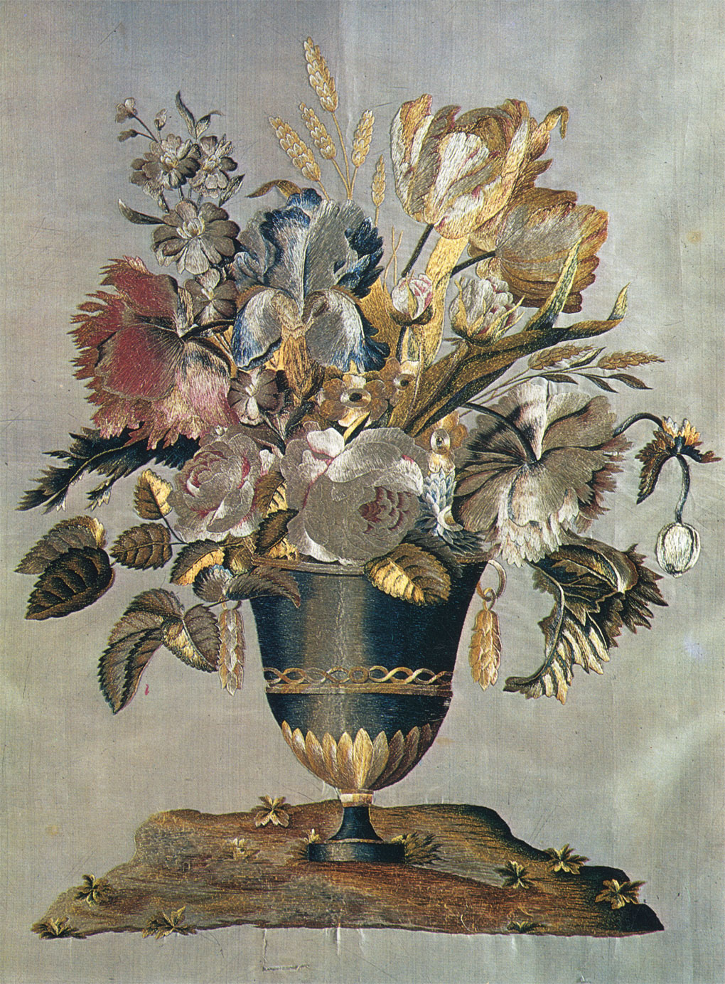 Decorative embroidery. Late 18th century. 82x75. RT-7467