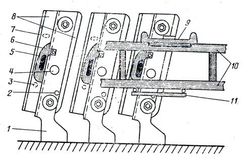 Рис. 5. Схема направляющего механизма челнока